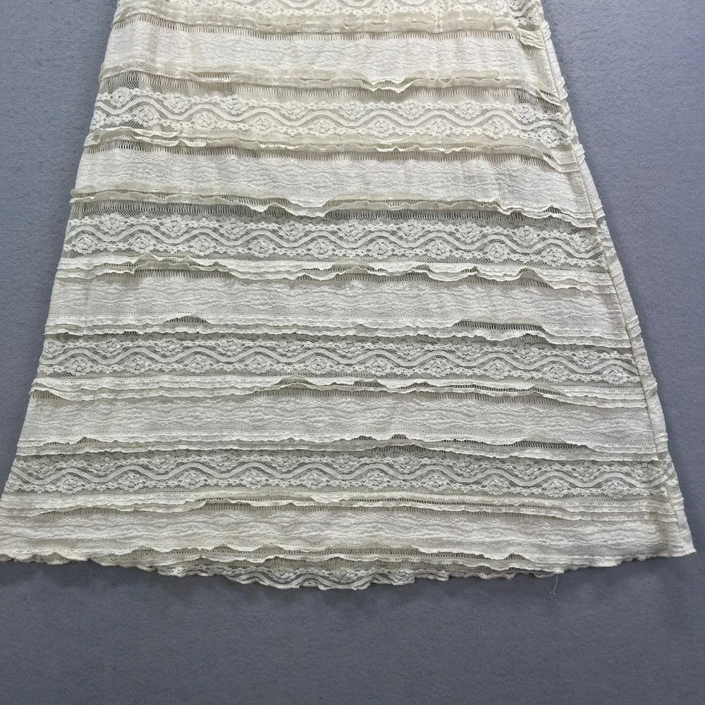 American Eagle Maxi Skirt Womens Large Cream Lace Tiered Boho Cottagecore Flowy